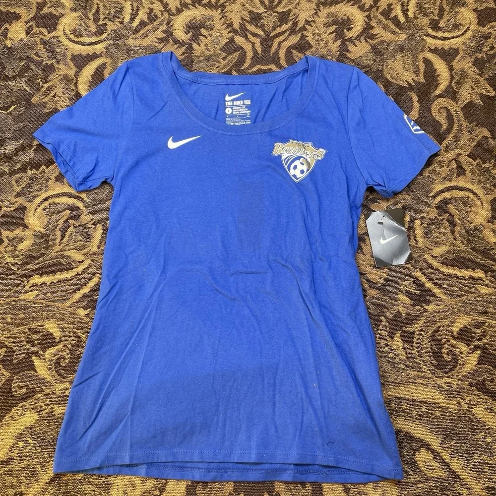 Nike Boston Breakers FC NWSL Women's Blue Home T Shirt Size Small New A